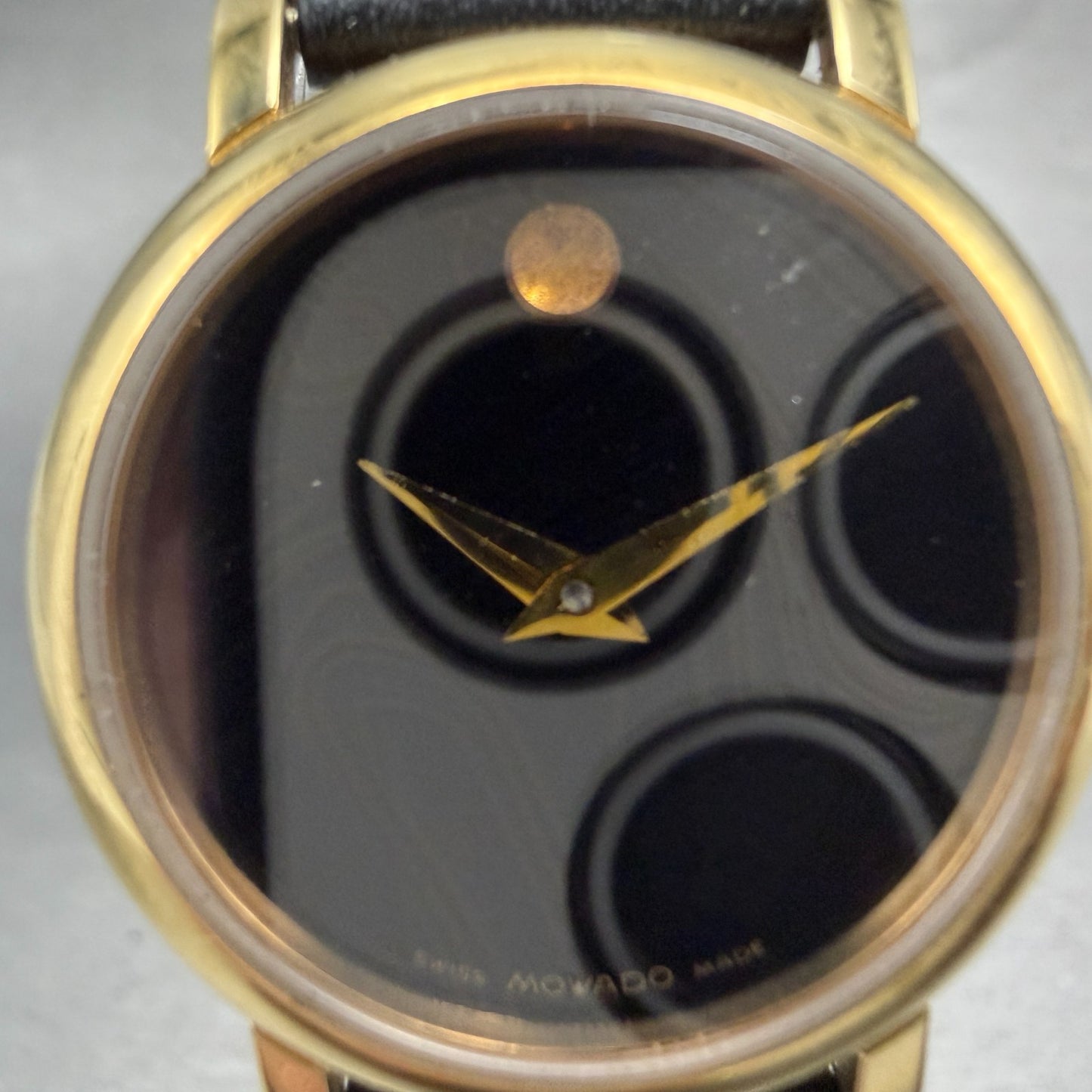 Movado Muesem Watch Women 26mm Black Dial Gold Tone Round 87 E4 0834 PARTS2