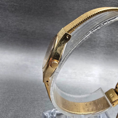 Seiko SX Watch Women 19mm Gold Dial Gold Tone Round 2Y00-0010 New Battery2
