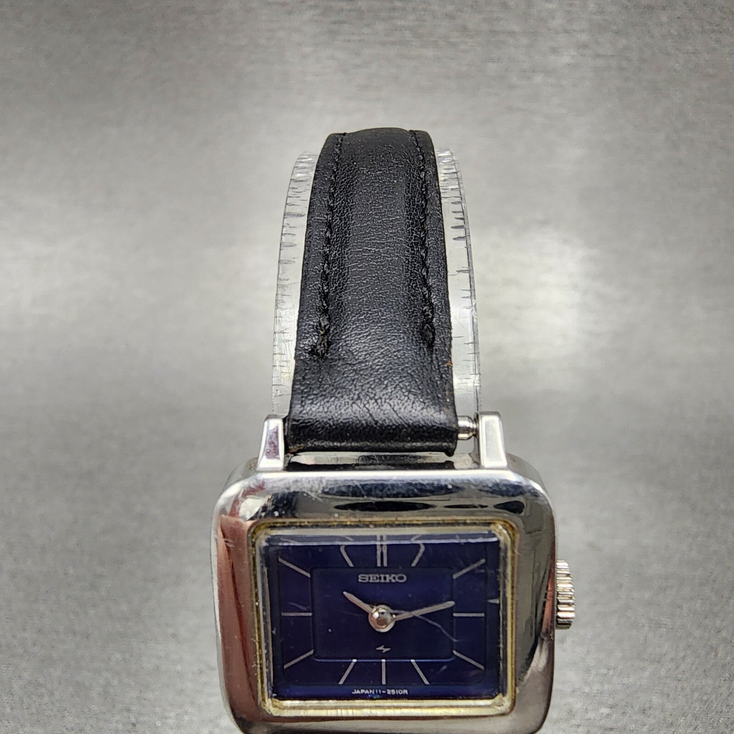 Seiko Watch Women 22mm Blue Dial Stainless Steel Rectangle Manual Wind Runs4