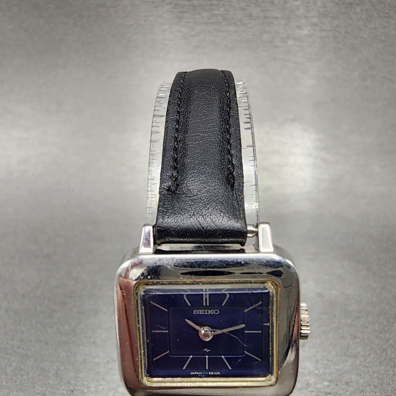 Seiko Watch Women 22mm Blue Dial Stainless Steel Rectangle Manual Wind Runs4