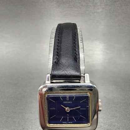 Seiko Watch Women 22mm Blue Dial Stainless Steel Rectangle Manual Wind Runs4