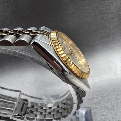 Seiko Watch Women 24mm Silver Dial Two Tone Daydate Round 7N83-0041 New Batt JP53