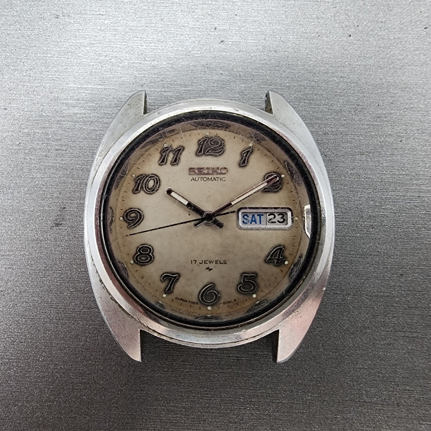 Seiko Automatic Watch Men 38mm White Dial Silver Tone Daydate 70098088 PARTS0