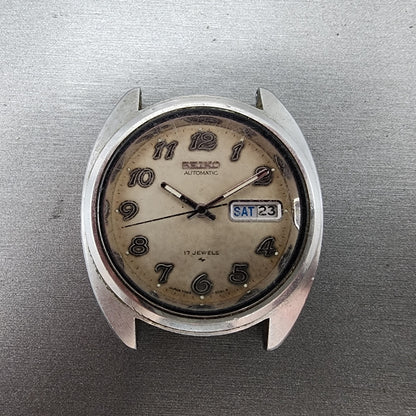 Seiko Automatic Watch Men 38mm White Dial Silver Tone Daydate 70098088 PARTS0