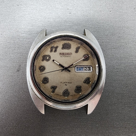 Seiko Automatic Watch Men 38mm White Dial Silver Tone Daydate 70098088 PARTS0