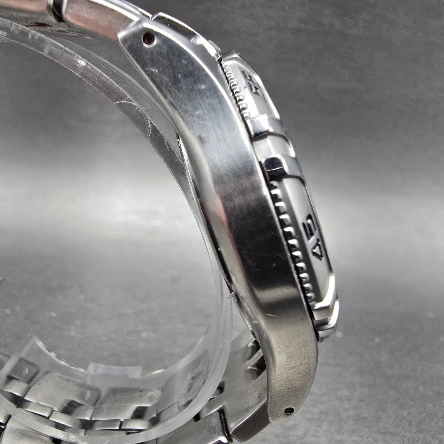 Fossil Dive Watch Men 40mm Green Dial Silver Tone Daydate Round New battery3