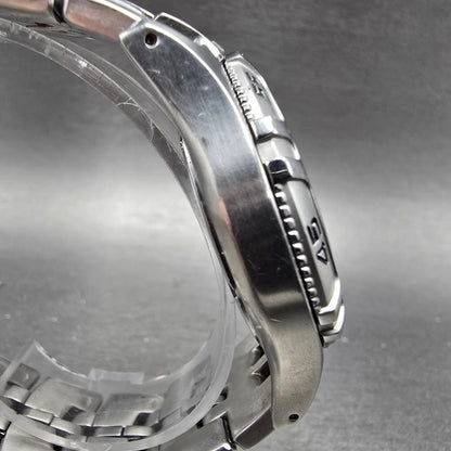 Fossil Dive Watch Men 40mm Green Dial Silver Tone Daydate Round New battery3