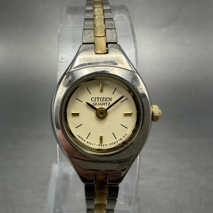 Citizen Watch Women 17mm Cream Dial Two Tone Round 5920-S91531 New Battery HG4210