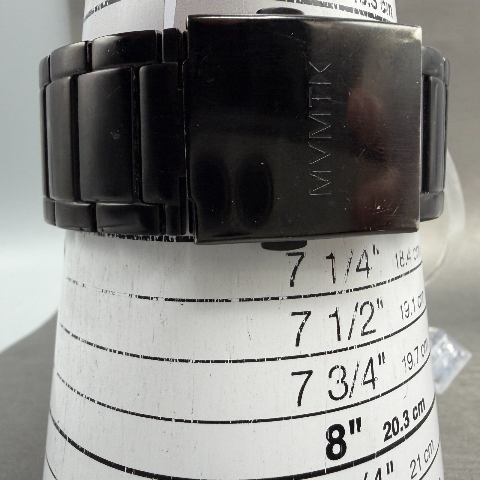MVMT Watch Men 45mm Black Dial Black Tone Date Round Leather New battery ABCD10