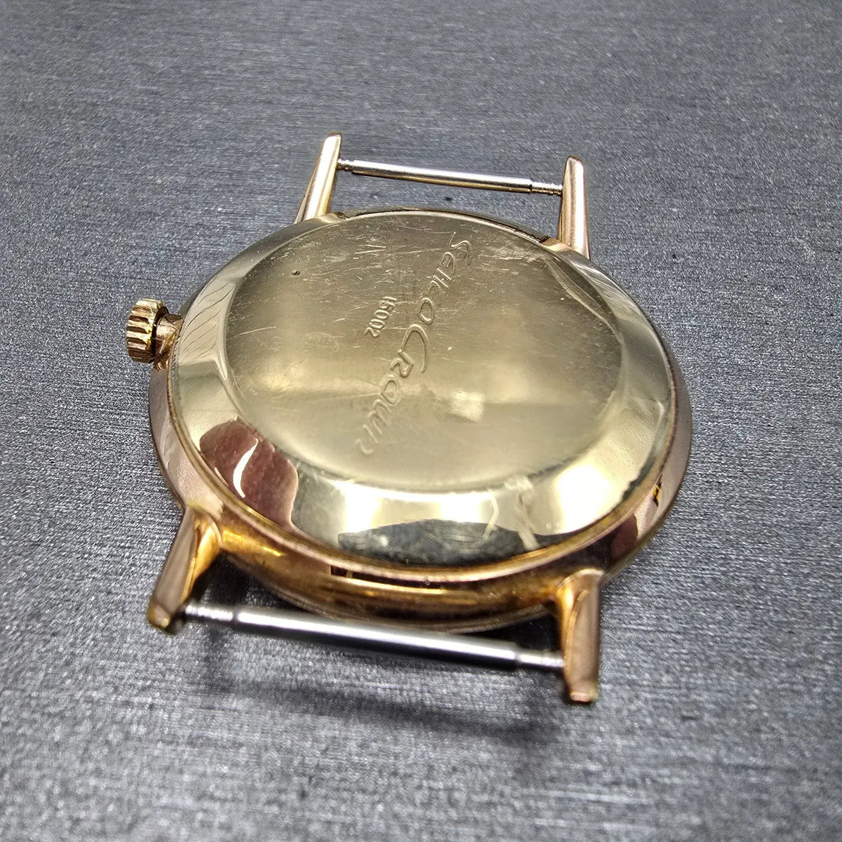 Seiko Crown Watch Men 35mm White Dial Gold Round Manual Wind 15002 JDM PARTS8