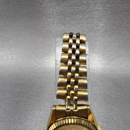 Seiko Watch Women 24mm Gold Dial Gold Tone Daydate Round 7N830041 New Battery4