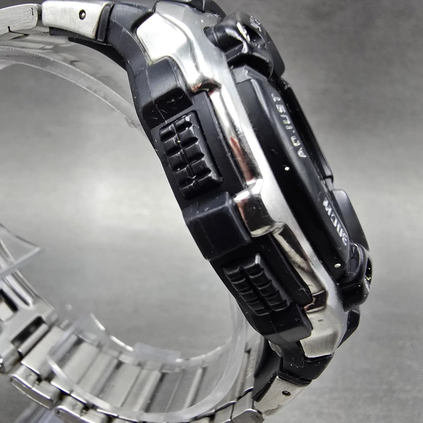 Casio Waveceptor WV-200A Watch Men 48mm Digital Black Silver Alarm Chrono NewBat3