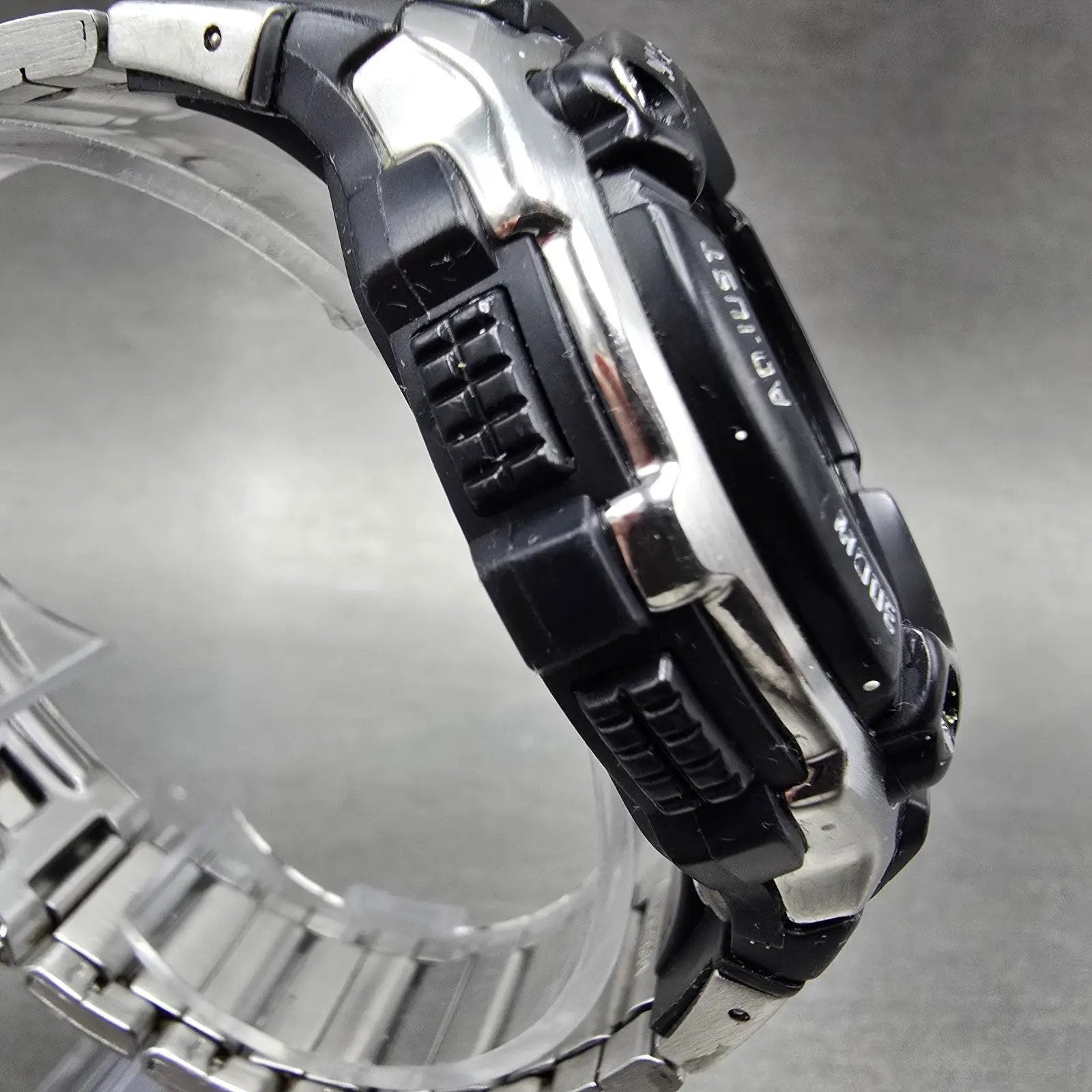 Casio Waveceptor WV-200A Watch Men 48mm Digital Black Silver Alarm Chrono NewBat3