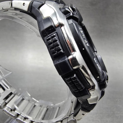 Casio Waveceptor WV-200A Watch Men 48mm Digital Black Silver Alarm Chrono NewBat3