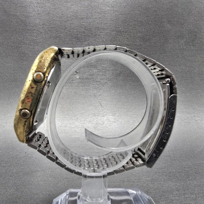 Seiko Watch Men 34mm Gold Digital Alarm Chronograph A158-5059 PARTS Vintage7