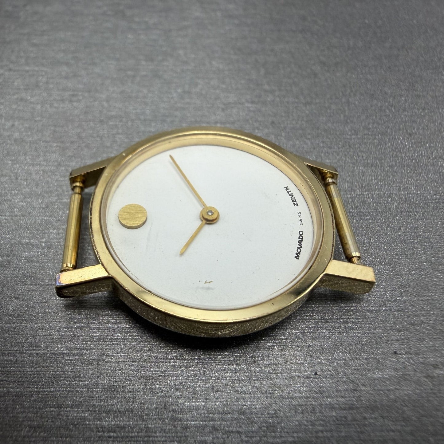 Zenith Movado Museum Watch Women 25mm White Dial Gold Plated Manual Wind PARTS4
