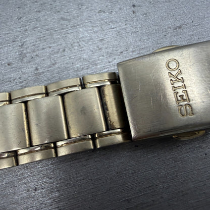 Seiko Bracelet 20mm Stainless Steel Gold Tone Tri Folding Clasp M03N-D-E Japan5