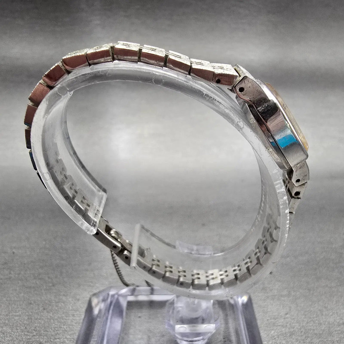 Seiko Pulsar Watch Women 16mm Gray Dial Silver Tone Oval Y590-5409 New Battery8
