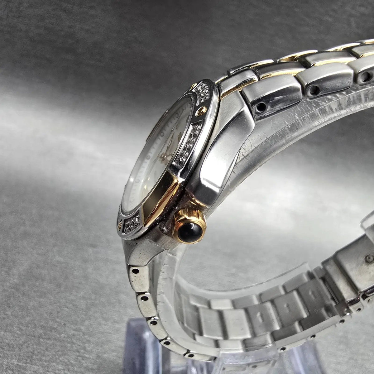 Seiko Coutura Watch Women 26mm MOP Dial Two Tone Date Gemmed 7N82-0CG0 New Batt2