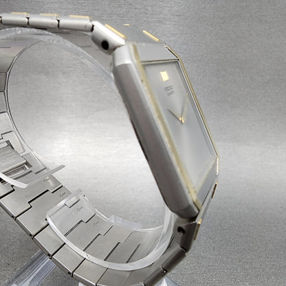 Seiko Tank Watch Men 26mm Silver Dial Two Tone Rectangle 74305479 PARTS4