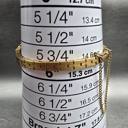 Seiko Watch Women 13mm Gold Dial Gold Tone Rectangle 1320-5989 New Battery9