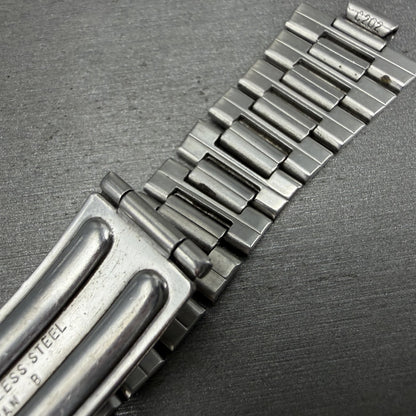 Seiko SQ Bracelet C202 Stainless Steel Tri Folding Clasp 8mm Vintage Japan B8