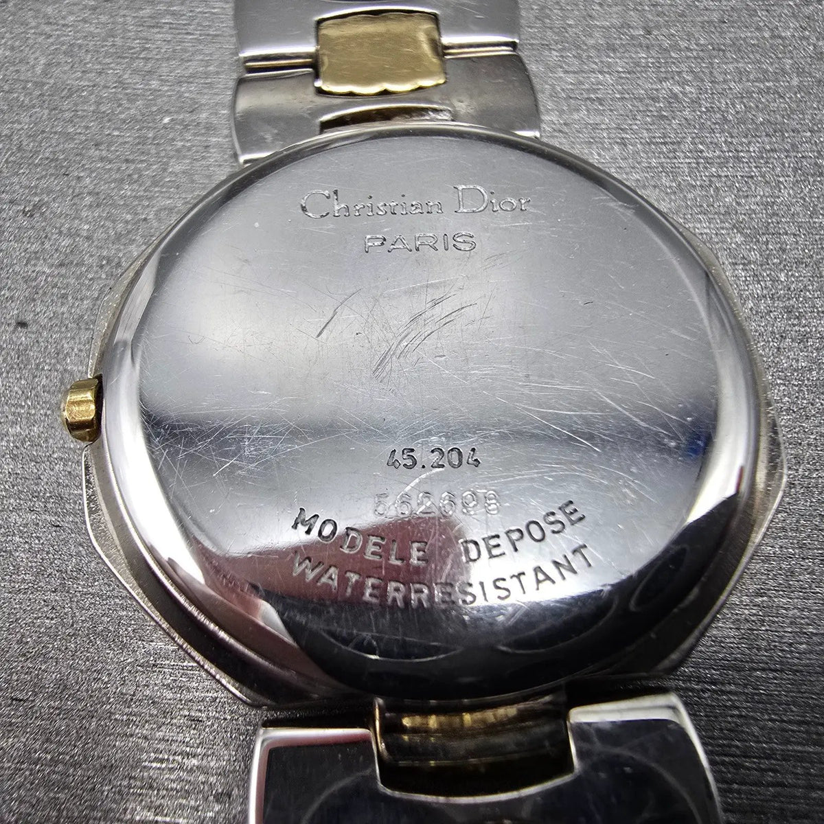 Christian Dior Watch Men 32mm Champagne Dial Two Tone Date 45.204 PARTS13