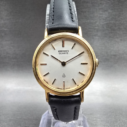 Seiko Watch Women 25mm Silver Dial Gold Tone Round 43-1060 New Battery Vintage L0