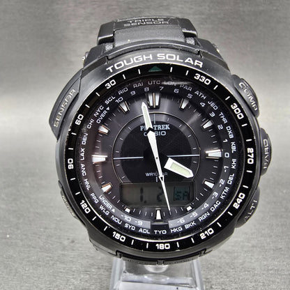 Casio Pro Trek PRG-510 Watch Men 49mm Black Solar Triple Sensor Alarm Round Runs0