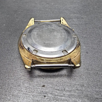 Seiko 5 Automatic Watch Men 37mm Black Gold Tone Daydate 6119-8080 Round PARTS11