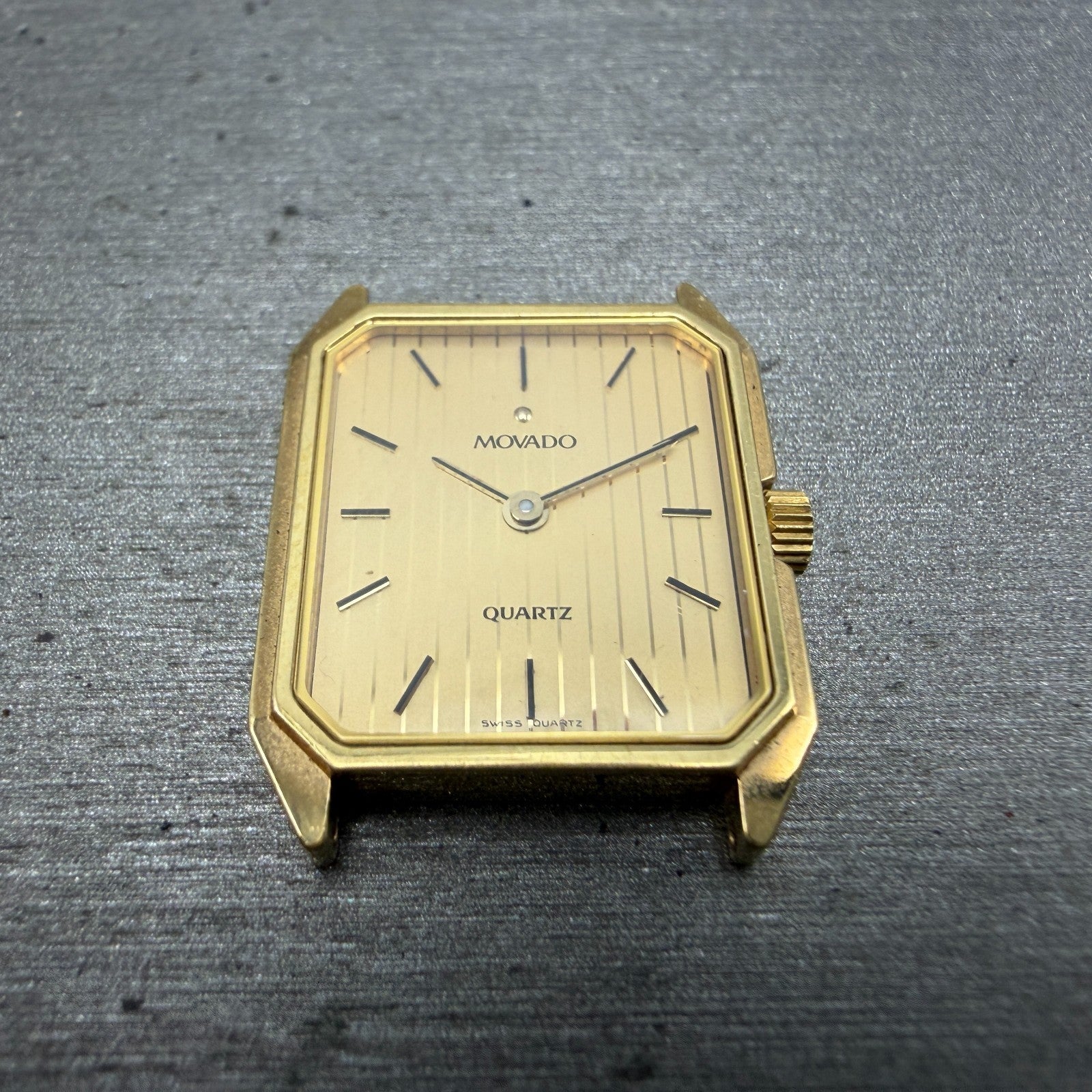 Movado Tank Watch Women 19mm Gold Dial Gold Tone octagon 87 24 434 San Remo PART3