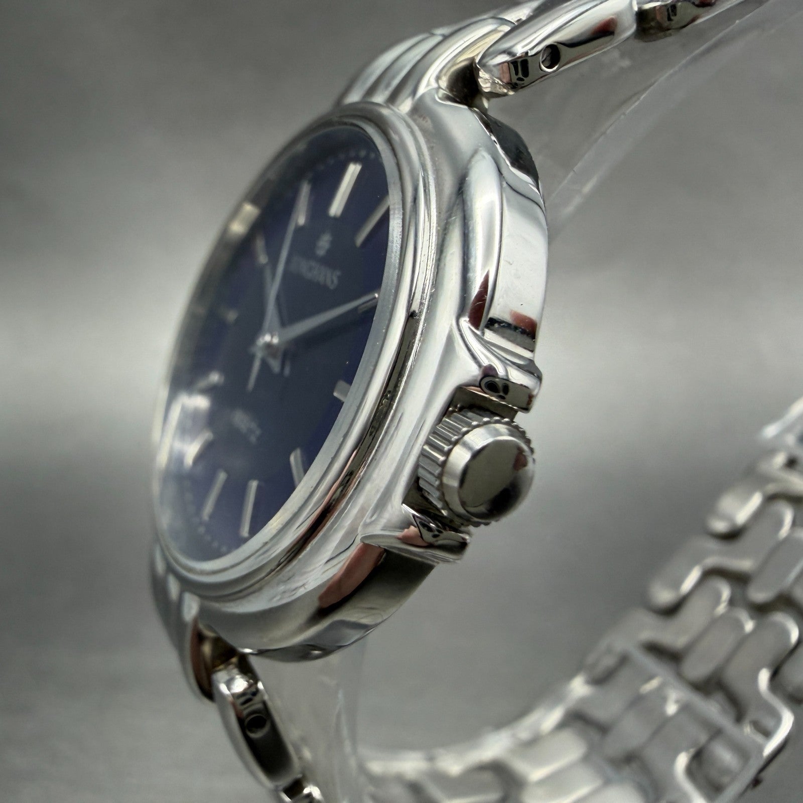 Junghans Watch Men 34mm Blue Dial Silver Tone Round JY-703M New Battery2