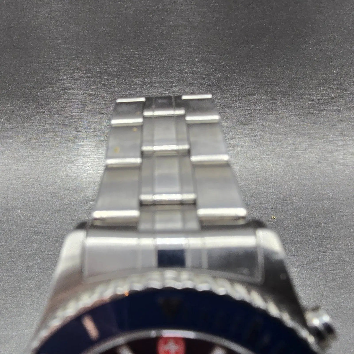 Wenger Swiss Military Chronograph Watch Men 42mm Blue Dial Steel Diver 791004