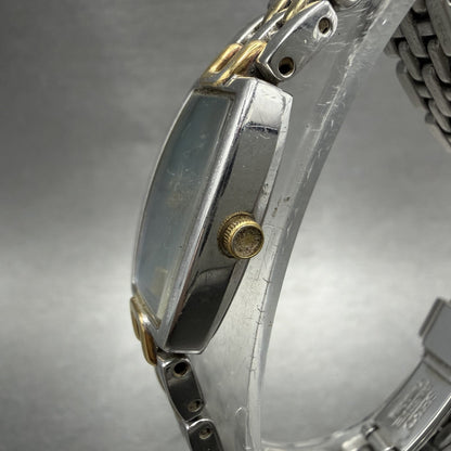 Seiko Tank Watch Women 16mm MOP Dial Two Tone Rectangle 1N000JL0 New Battery3