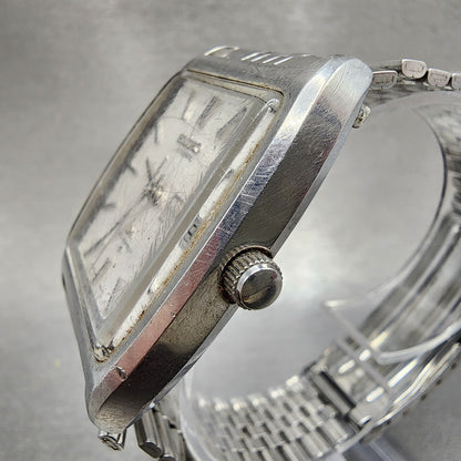 Seiko Lord Matic Watch Men 33mm Silver Dial Silver Tone Daydate 56065220 PARTS3