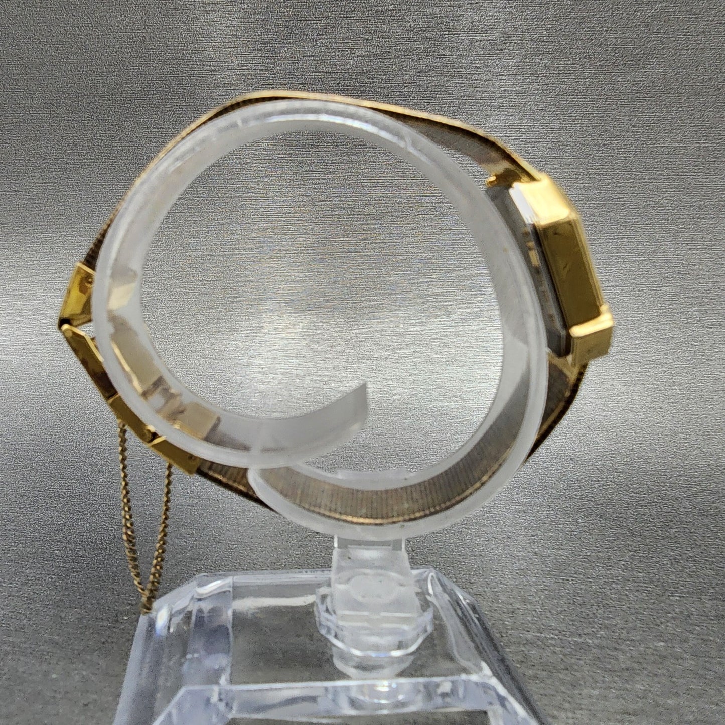 Elgin Watch Women 21mm Champagne Dial Gold Tone Octagon Diamond bezel New Batt8