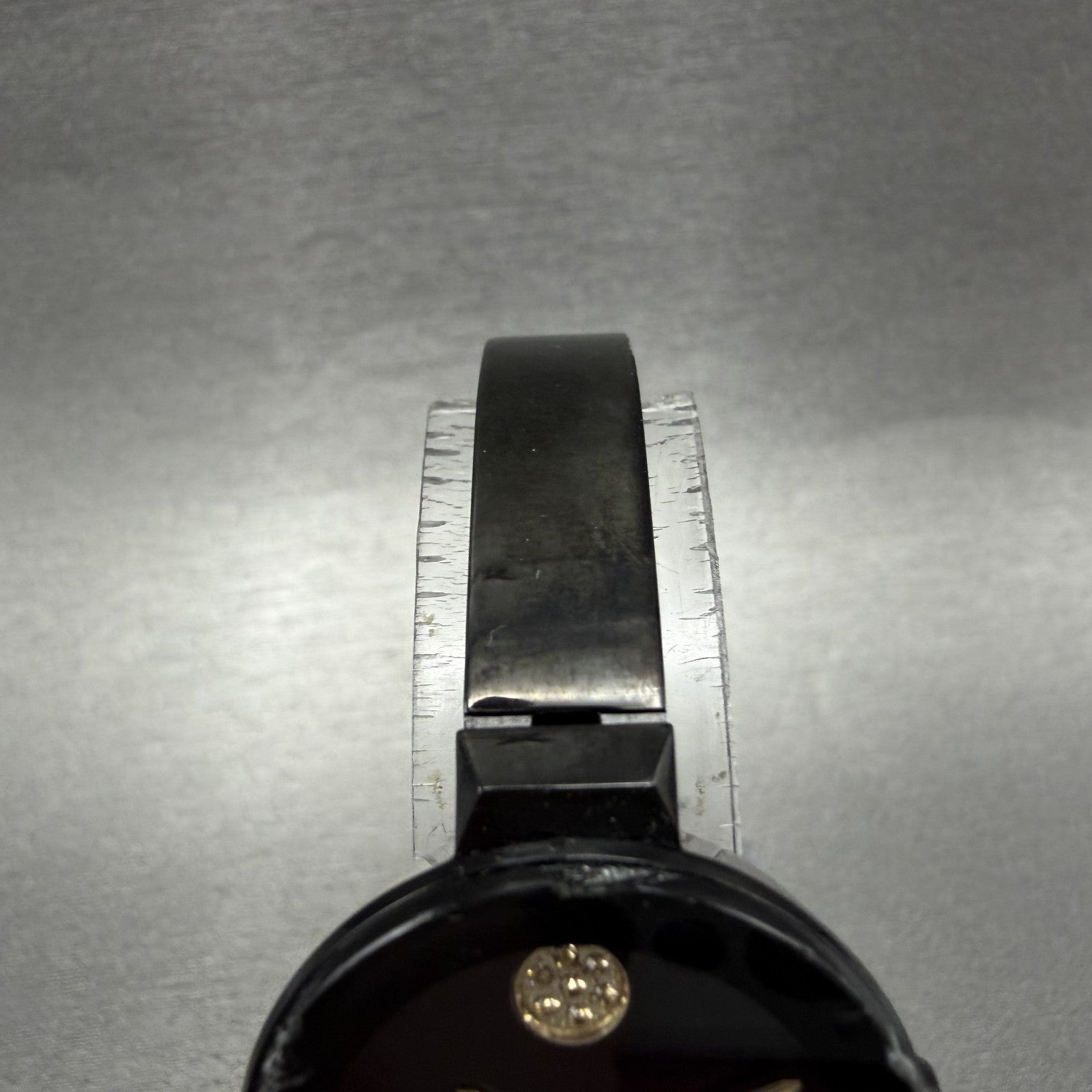 Movado Bold Bangle Watch Women 28mm MOP Dial Black Tone Round 3600775 CHIPPED!!!9