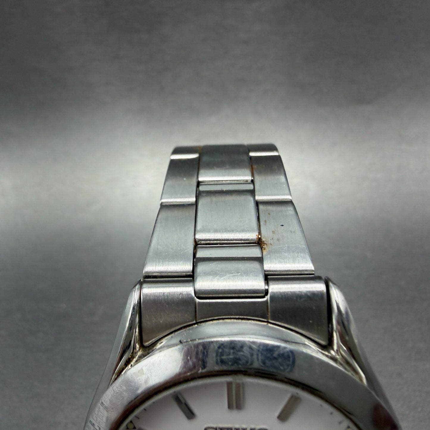 Seiko Watch Men 37mm White Dial Silver Tone Daydate Round 7N43-9080 New BatteryG4