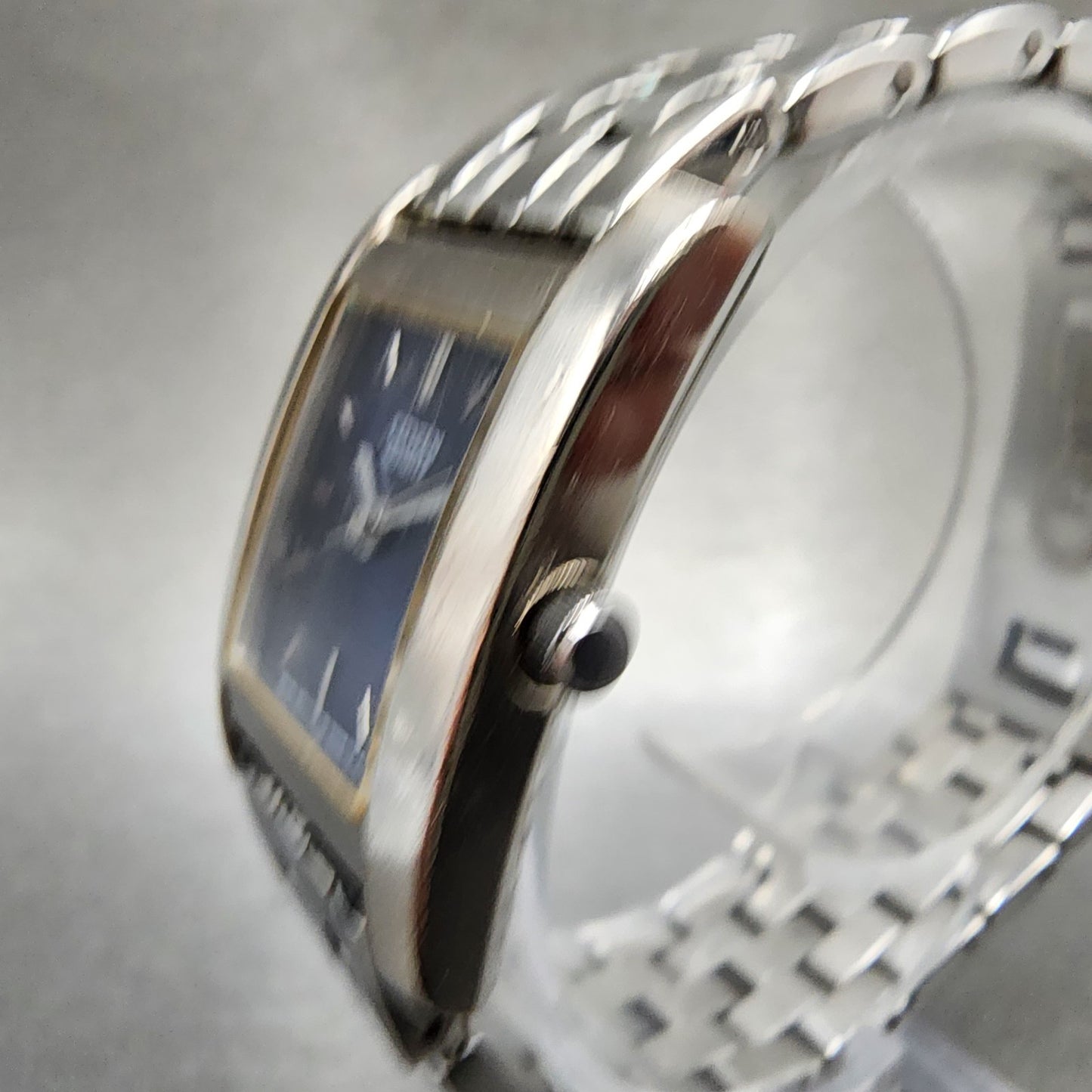 Citizen Tank Watch Women 21mm Blue Dial Silver Tone Rectangle New Battery2