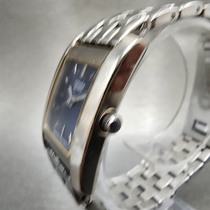 Citizen Tank Watch Women 21mm Blue Dial Silver Tone Rectangle New Battery2