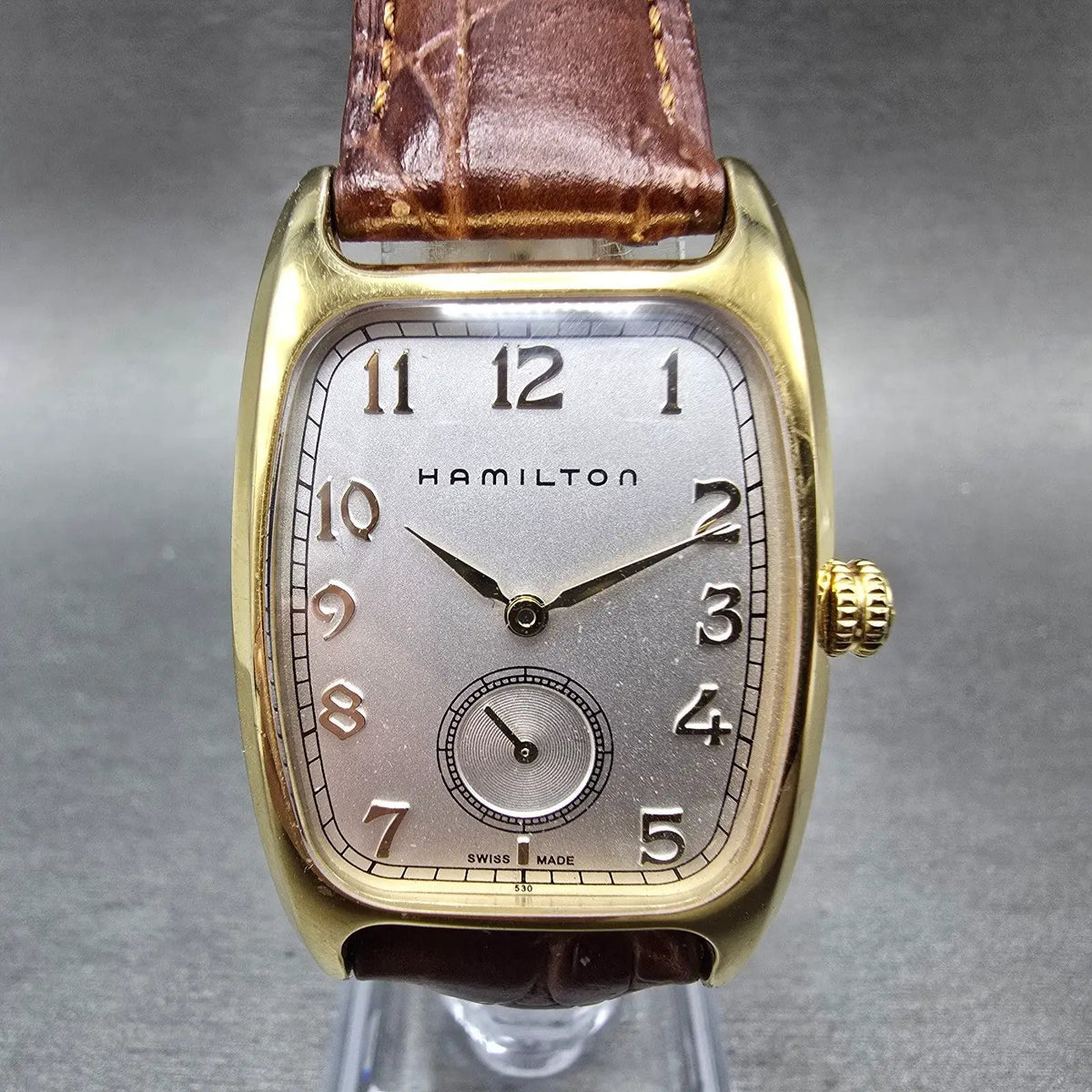 Hamilton Boulton Watch Men 27mm Silver Dial Gold Small Seconds H134310 New Batt0