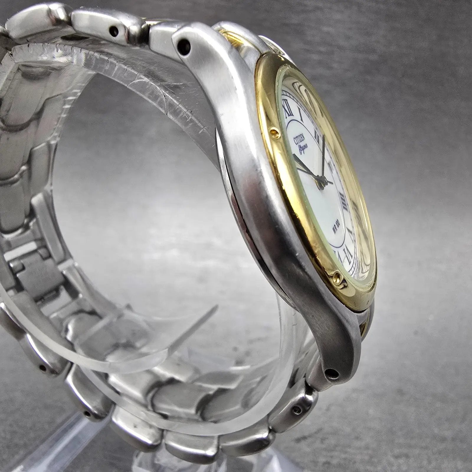 Citizen Elegance Watch Men 34mm White Dial Two Tone Date 4713-S41878 New Battery4