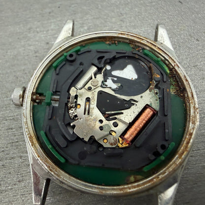Seiko Spirit Watch Men 35mm White Dial Silver Tone Daydate 7N48-7A00 PARTS VTG12