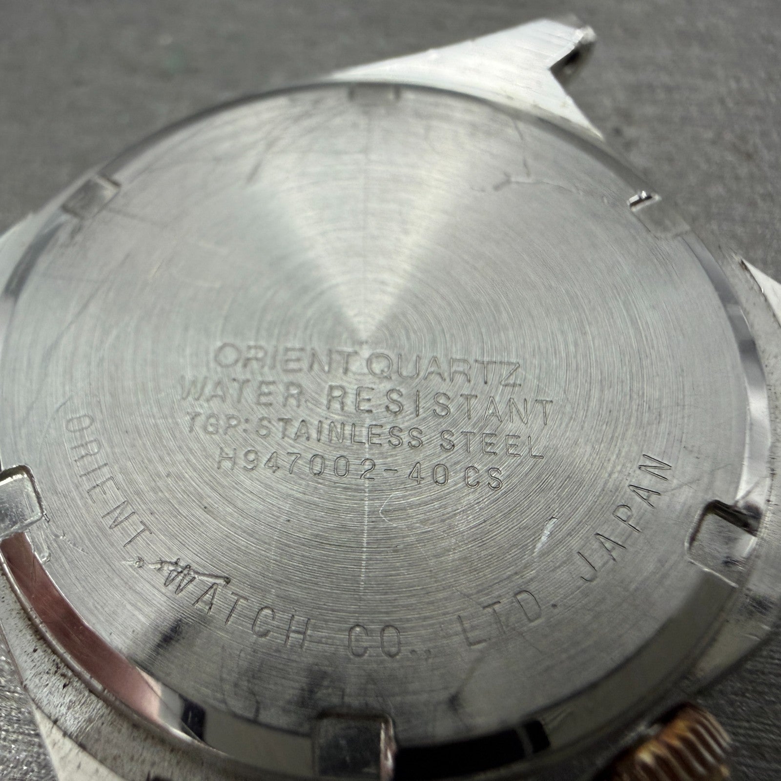 Orient Swimmer Watch Men 32mm Gold Dial Two Tone Date Octagon New Battery VTG6