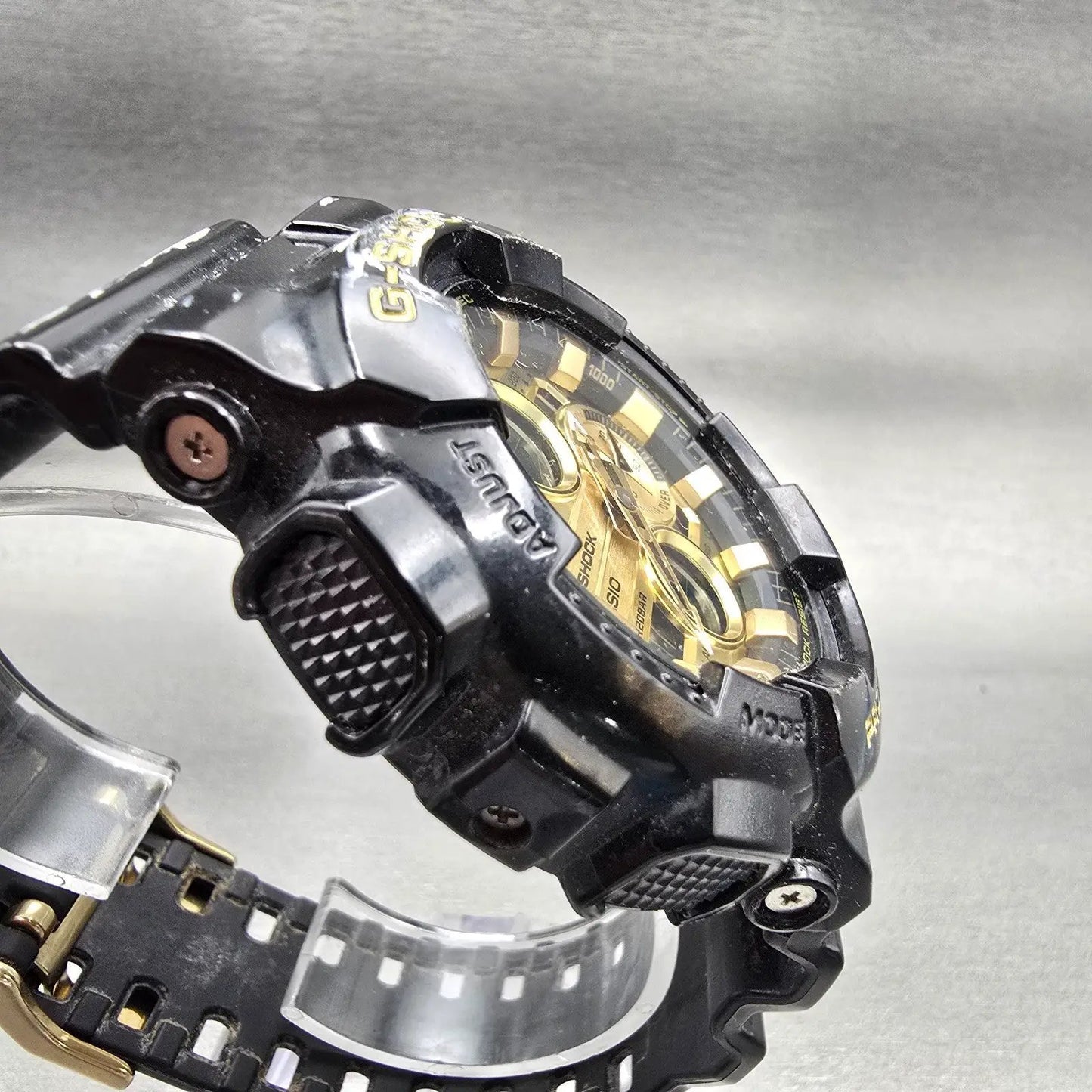 Casio G-Shock GA-140GB Watch Men 50mm Gold Black Chronograph Alarm New Battery3