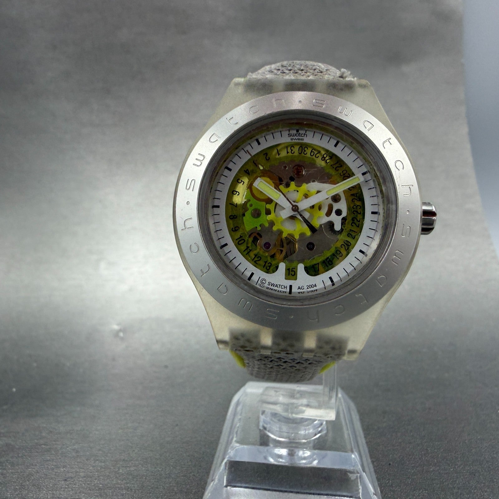 Swatch  Irony Diaphane Automatic Citrime Watch Men 42mm Skeleton Dial Clear Runs6