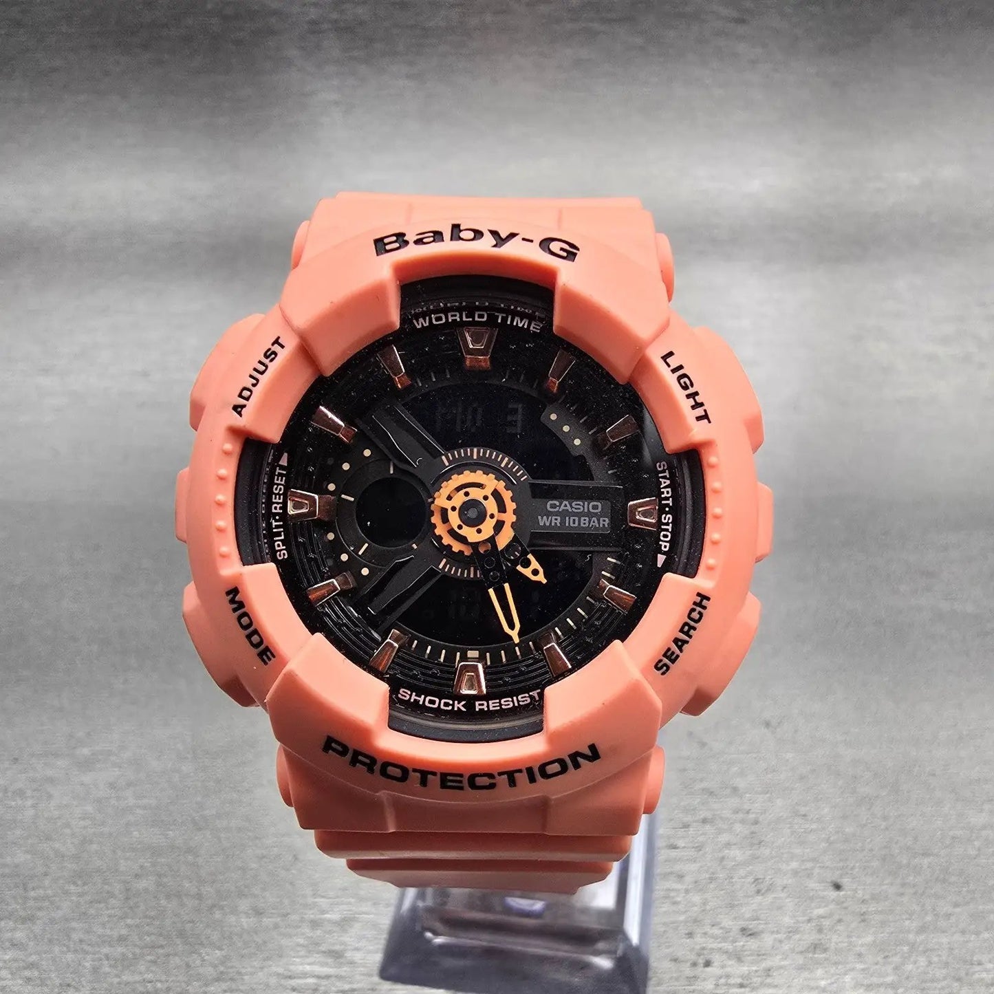 Casio Baby-G BA-111 Watch Women 42mm Pink Black Chronograph Alarm New Battery0