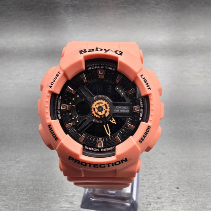 Casio Baby-G BA-111 Watch Women 42mm Pink Black Chronograph Alarm New Battery0