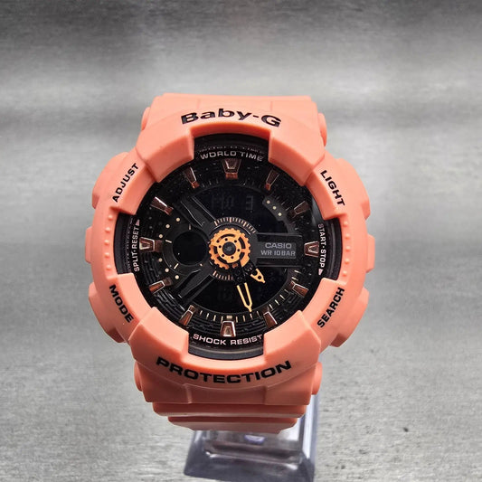 Casio Baby-G BA-111 Watch Women 42mm Pink Black Chronograph Alarm New Battery0
