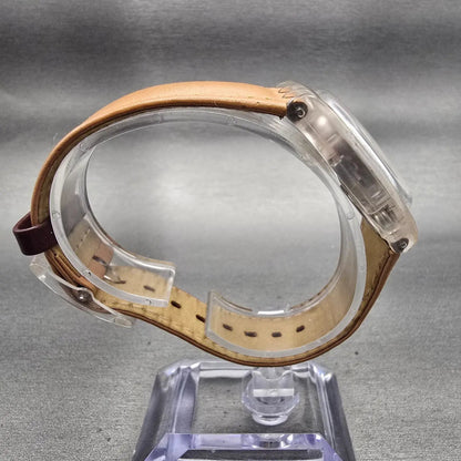 Swatch Croissant Chaud Watch Men 34mm Champagne Dial Daydate GE700 New Battery10